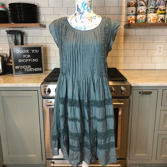 Anthropologie Dresses & Skirts - Anthro | Vanessa Virginia Teal Boho Dress